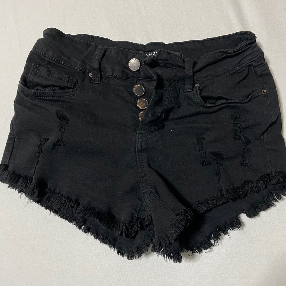 Women Angel Kiss black short shorts